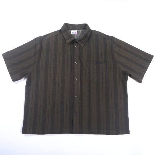 FL-Men-07_Brown Green Embroidery Blouse_Shanghai Fully Lucky Knitting