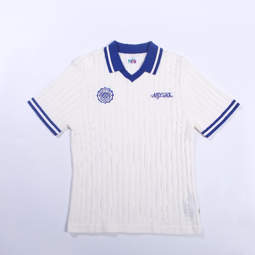 FL-Men-09_White Blue College Embroidered Top_Shanghai Fully Lucky Knitting