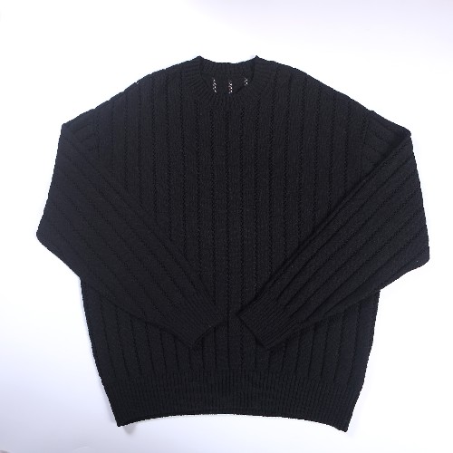 FL-Men-14_Men Vintage Vertical Hollow Crew Neck Sweater_Shanghai Fully Lucky Knitting