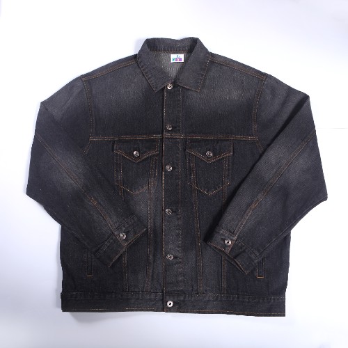 FL-Men-32_Men Black Faded Denim Trucker Jacket__Shanghai Fully Lucky Knitting