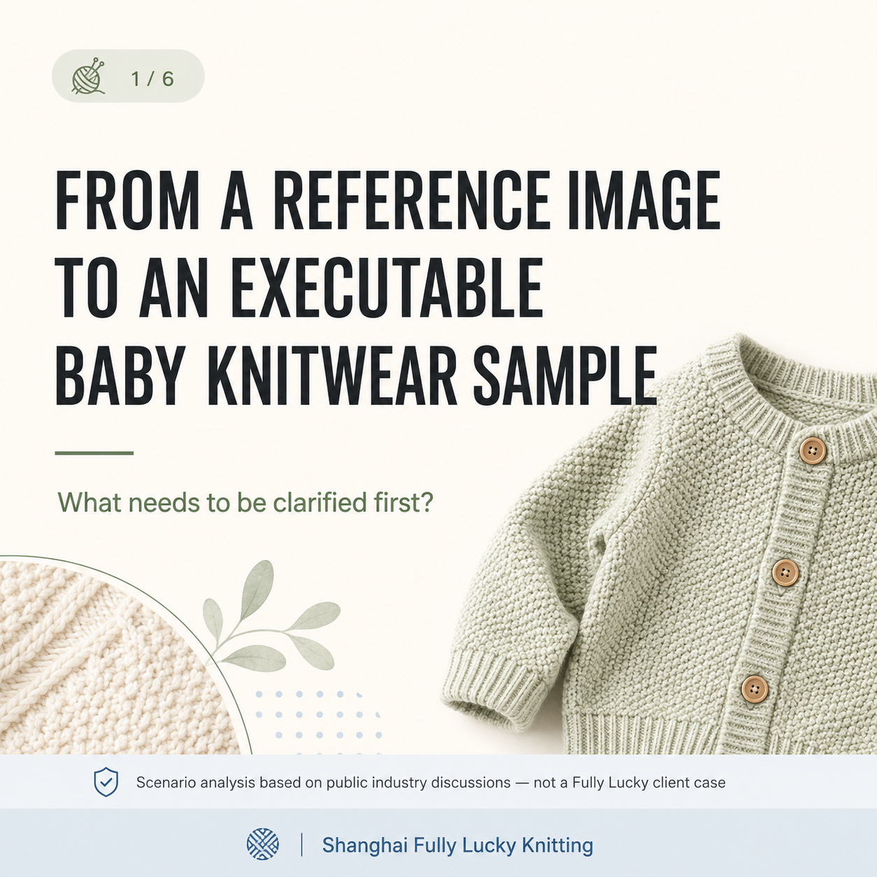 Cover image introducing how to turn a reference image into an executable baby knitwear sample brief before OEM production.